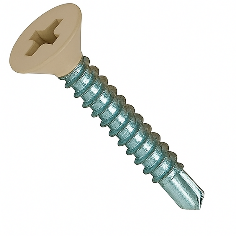 6T100TPF0Z/SND 6-20 X 1" PH FLAT SDS PT. SANDSTONE  ZINC